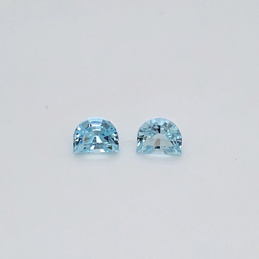Aquamarine Half Moon Cut Pair – 3.04ct Total