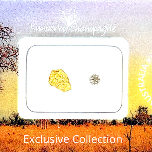 Kimberley Argyle Champagne Diamond & Western Australian Gold Nugget Pack – Limited Edition Australian Gem Heritage Collection