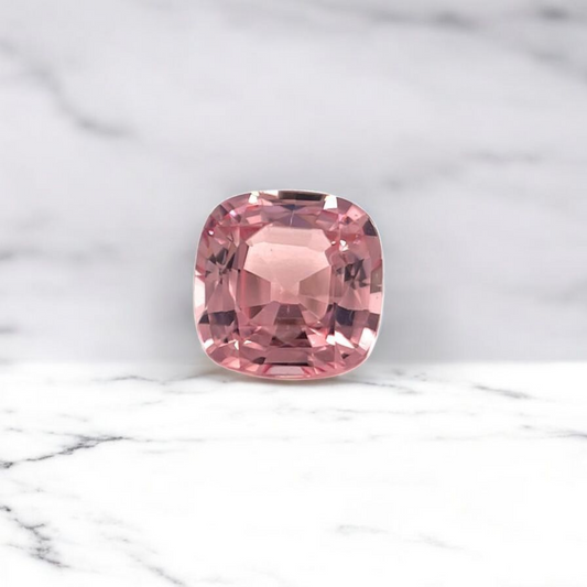 0.92ct Cushion-Cut Malaya Garnet – Petite Blush Pink Gemstone