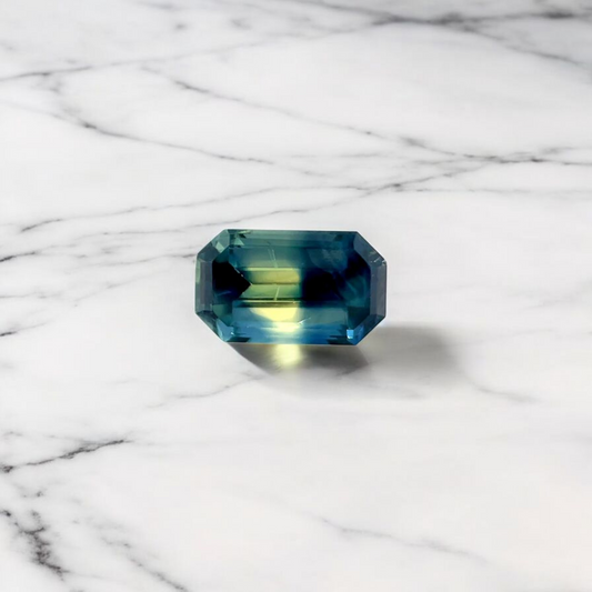 1.49ct Australian Parti Sapphire Teal Yellow