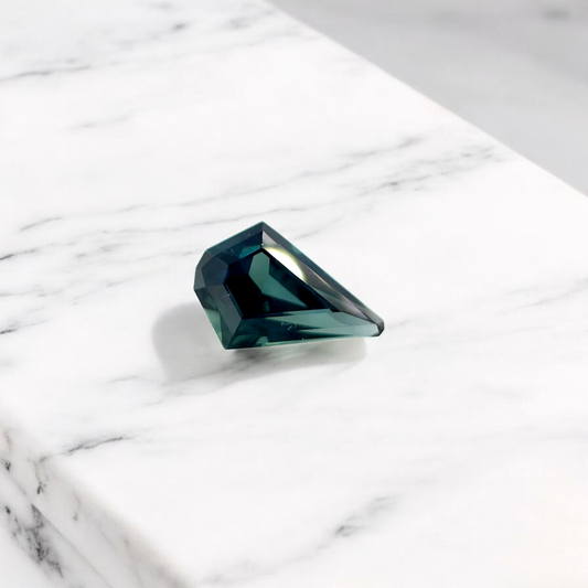 1.44ct Australian Sapphire Kite Cut Teal Green